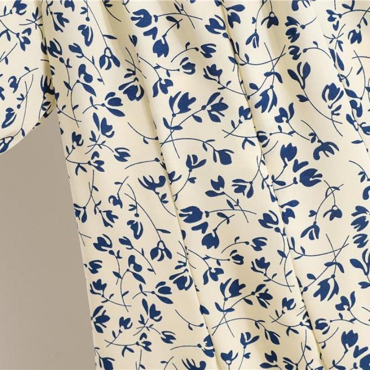 Korean Style Elegant Floral Printed Women Mini Dress Bohemian Pleated Puffy Sleeve Sexy Summer Vestidos Shirring Female Short Dress