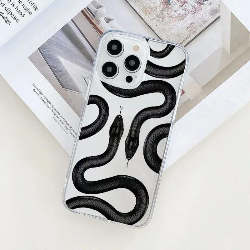 Luxurious Gold Snake Clear Case for IPhone 16 12 14 13 11 Pro Max Mini X XR XS 15 8 Plus Case Dragon Fundas for IPhone 13 Cover