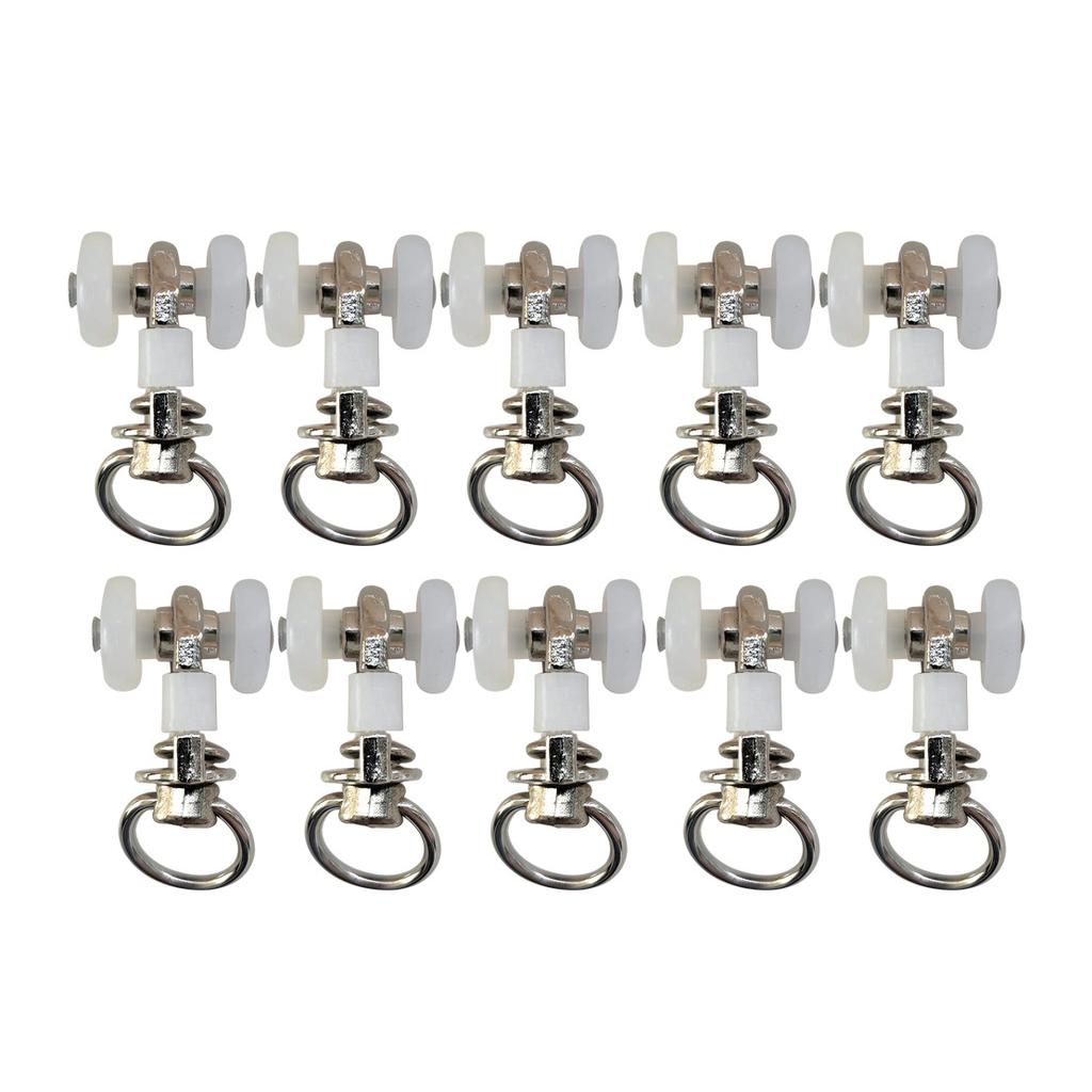 30Pcs Curtain Track Rollers Hooks Ceiling Gliders Twin Wheeled Carriers For Window Rods Curtain Rails