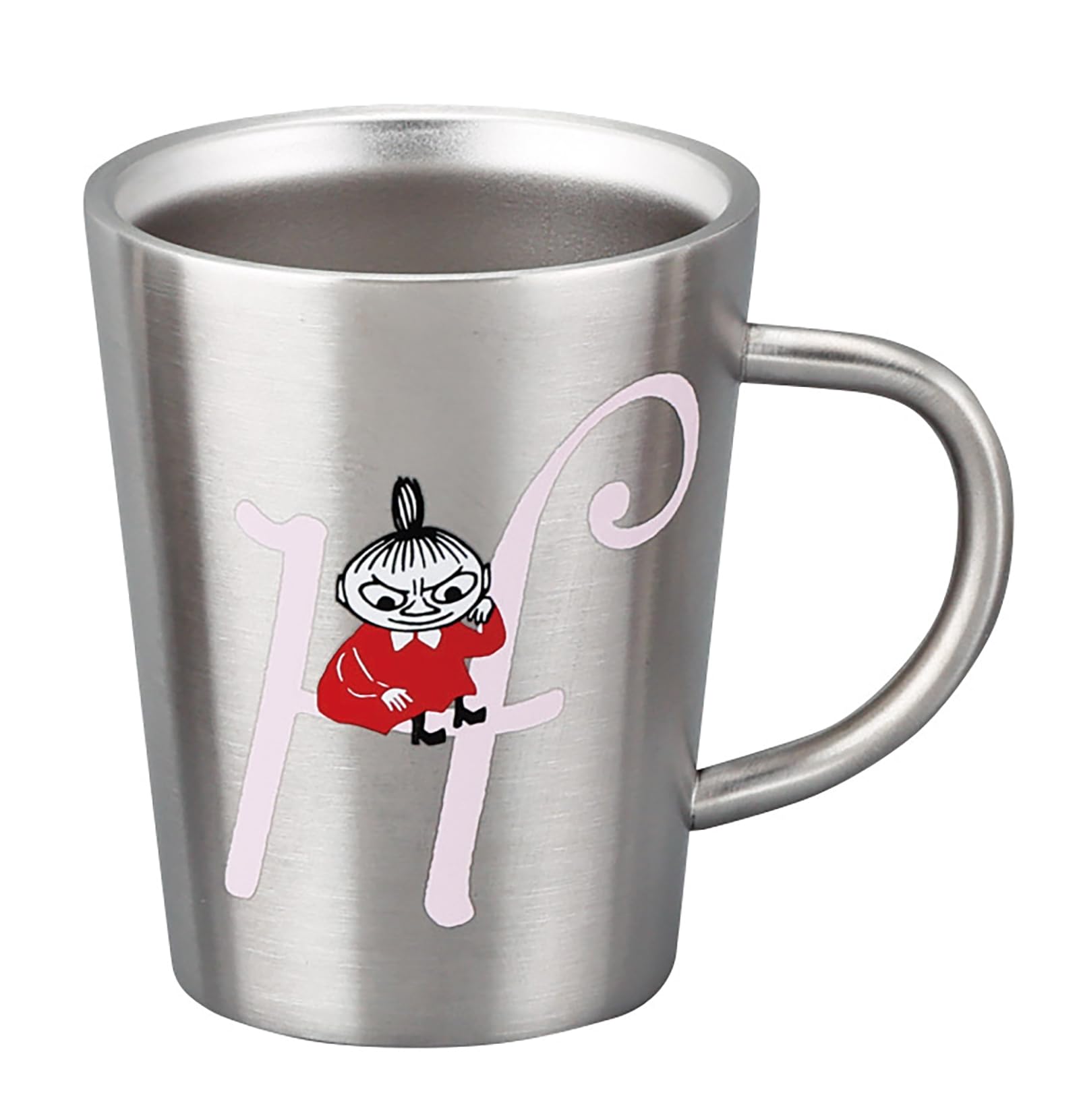 

Moomin Stainless Steel Mug, Heat-Resistant, Double-Walled, 360ml, Diameter: Approx. 9 x 11cm, Initial [H], Silver, Birthday Gift, Item, Made in