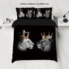 3D Digital Star Lion Polyester Three-Piece Quilt Cover Bedding Quilt Cover Pillowcase