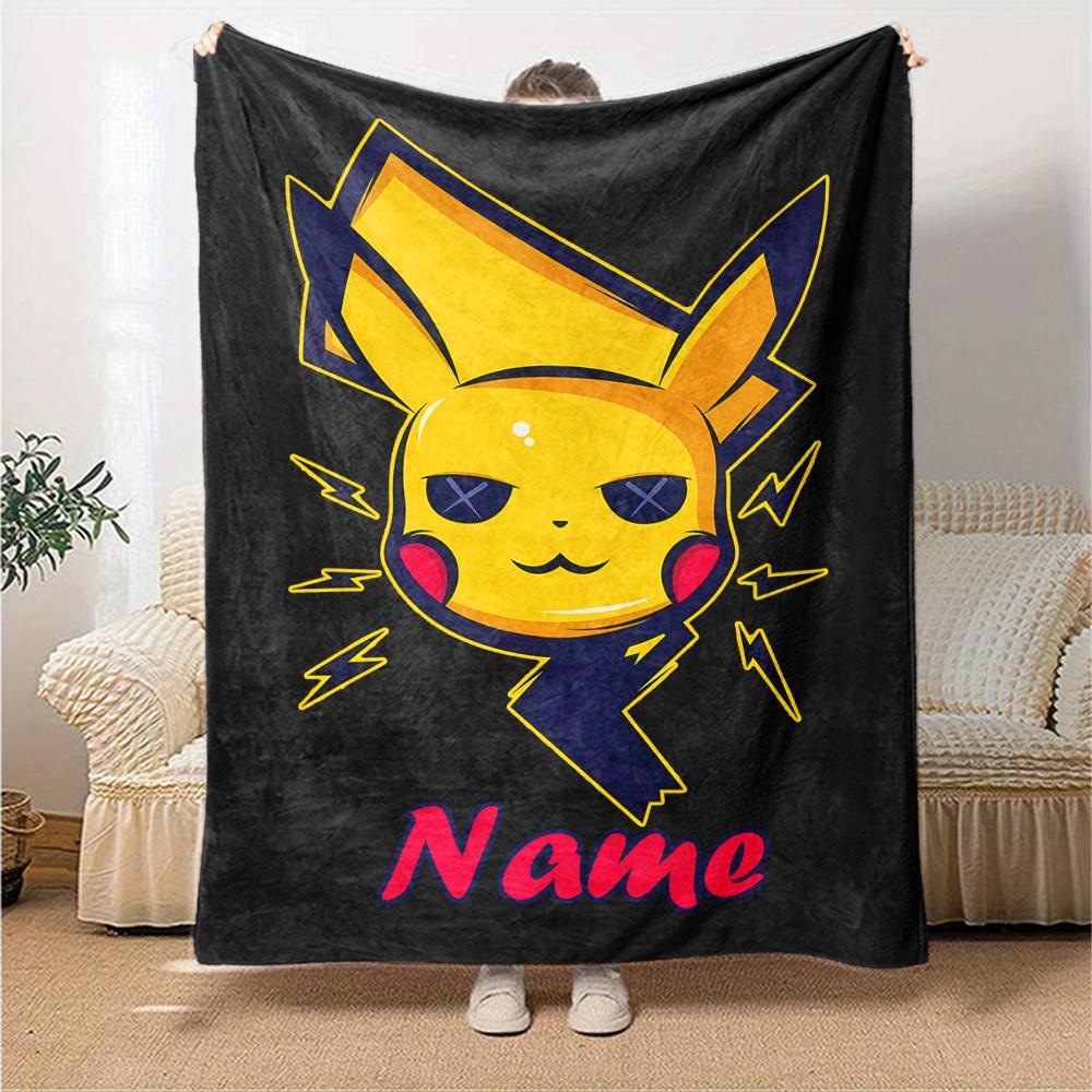 Pikachu Lightning Bolt Digital Printed Fleece Blanket Lightweight Blanket For Sofa Bed Travel Camping Living Room Office Sofa Chair And Bed Soft And