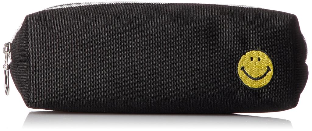 Smile Pencil Stationery Makeup Travel Large Black P-Seg Case, Pouch, Pouch, Pouch, Nylon, Capacity, 2-Compartment Design, 30321,