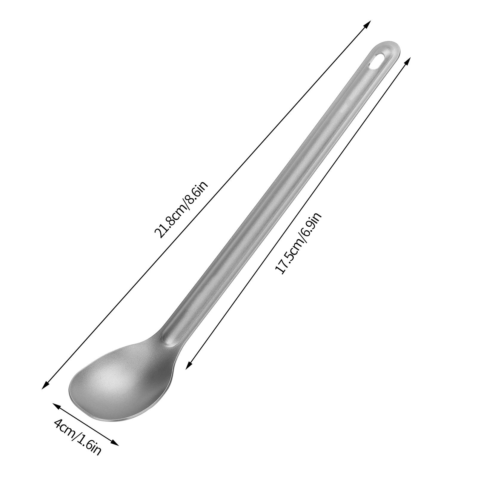 Camping Cutlery Titanium Alloy Cutlery Set Lightweight Long-Handled Titanium Alloy Fork and Spoon/Soup Spoon Metal Cutlery Set