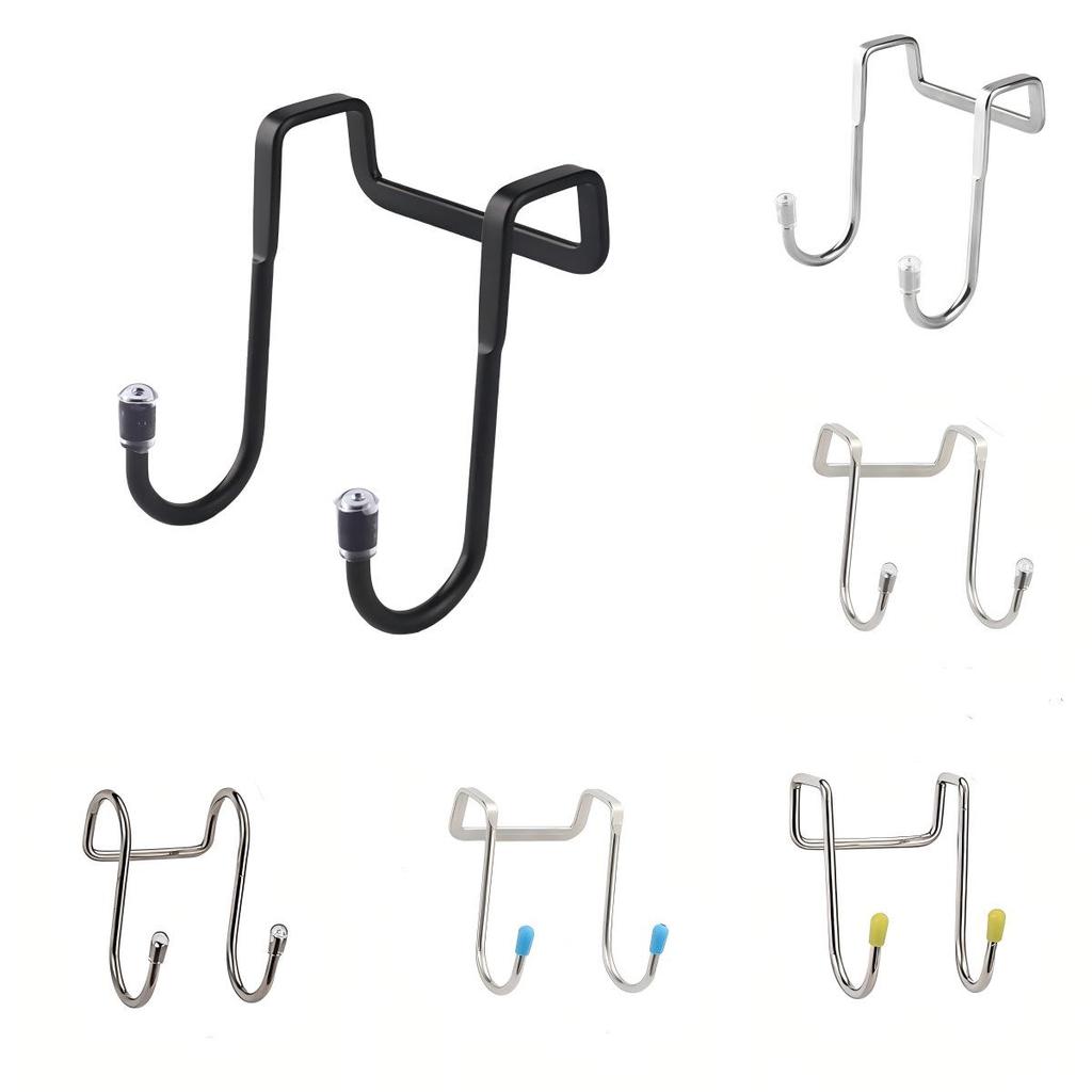 No-Drill Seamless S-Shaped Hook for Cabinet and Bathroom Doors - 304 Stainless Steel Double Clothes Hook