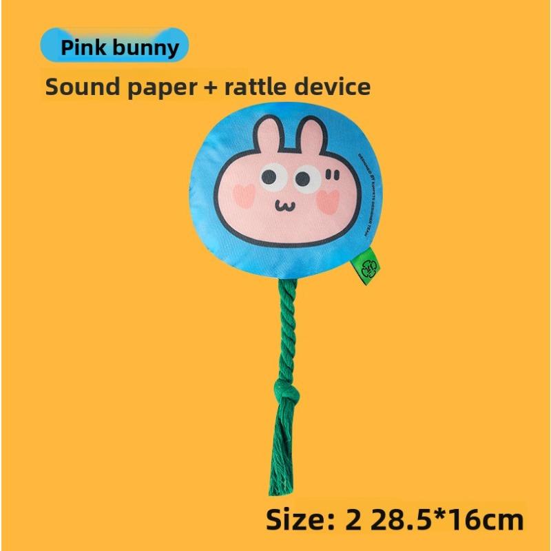 Dog Toy Braided Rope Chew Toy Durable Biting Rope Knot Toy Cartoon Pattern Sound Emitting Gnawing Toy Pet Toy