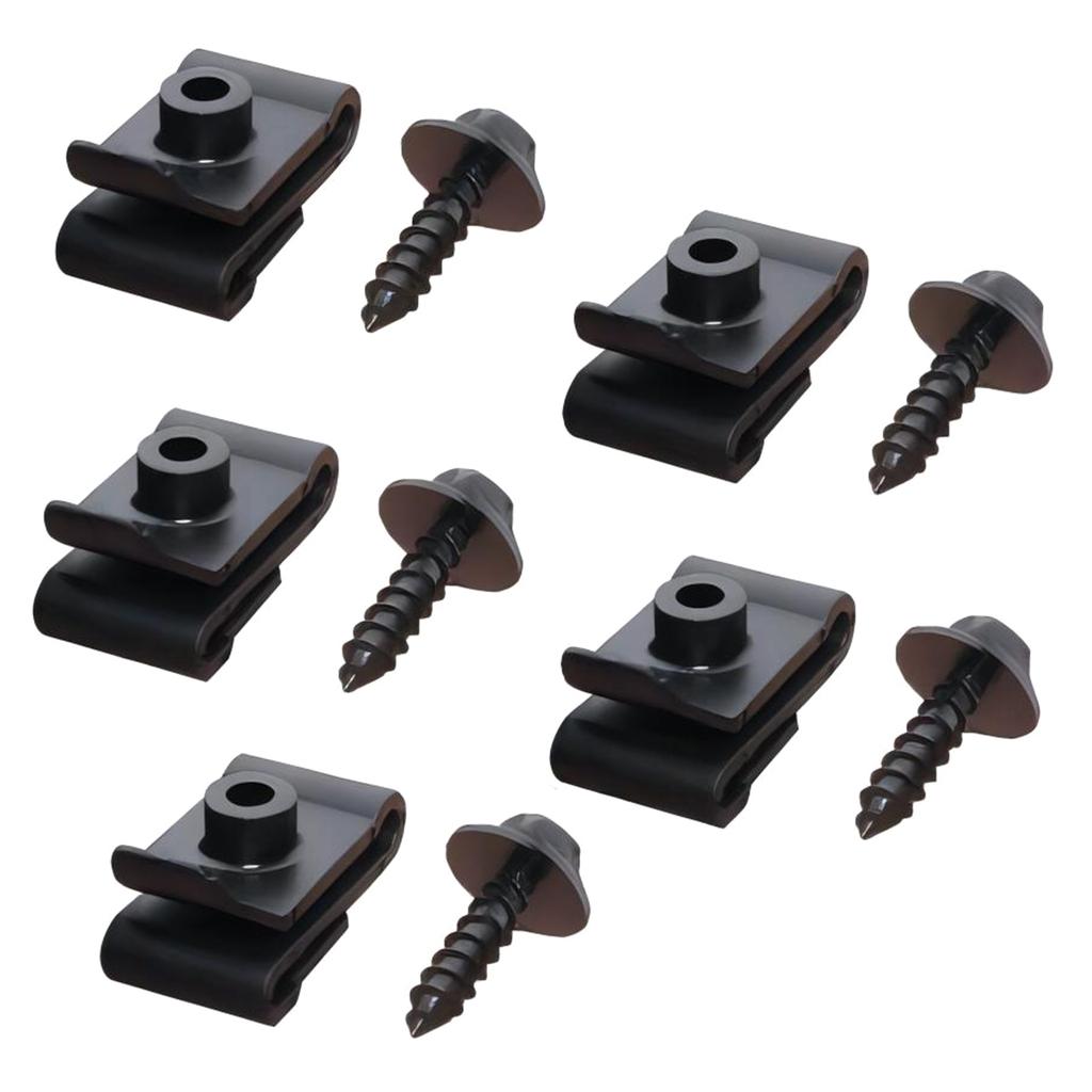 5/10Pcs Car U-Type Screw Base Fastener Clips, License Plate Screw Base Nut Mounting Clip Rivets for Engine Fenders Bumper