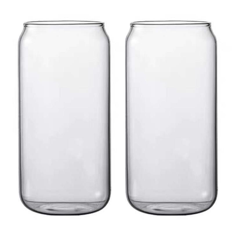 2Pcs Glass Cup Iced Coffee Cup Cocktail Glass Beer Cup Home Party Glasses for Drinks Milk Juice Bubble Tea Glass Mug Drinkware