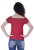 Moomaya Lace Sleeve Tops For Women Plain Boat Neck Tee Shirt