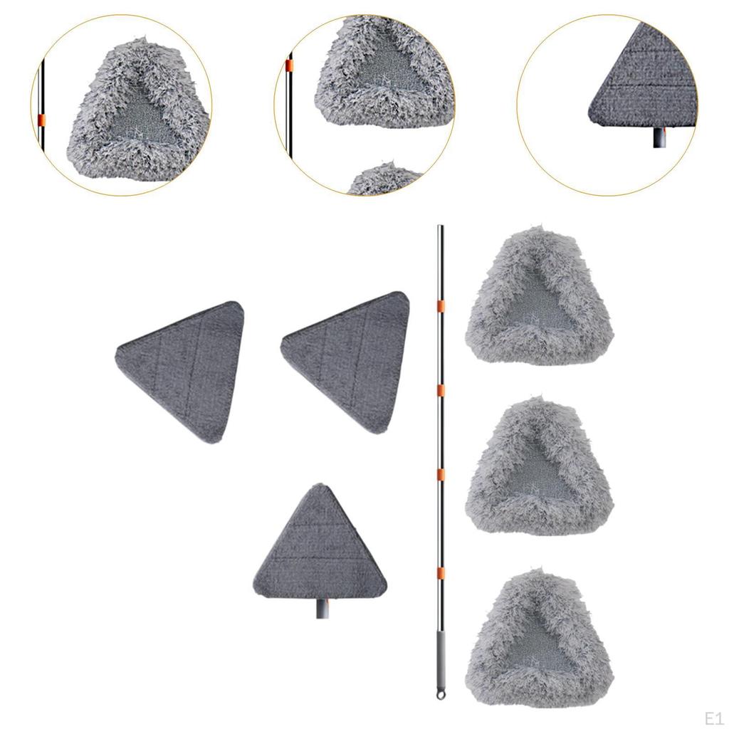 Triangle Head Floor Mop, Ceiling Cleaner with Replacement Pads, Tool Mop Dust for Tile