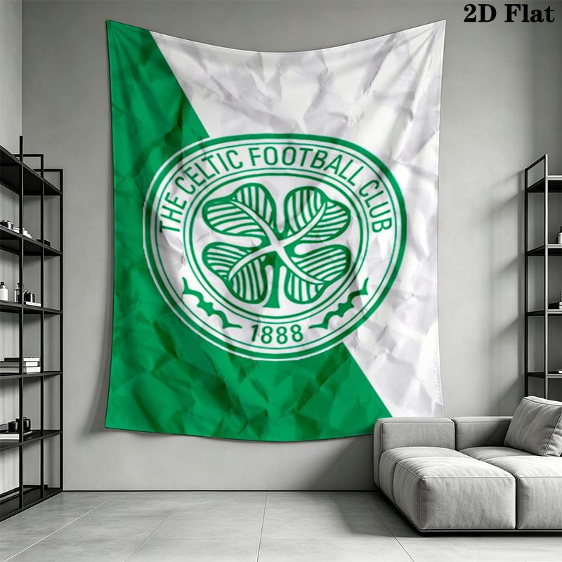 Celtic Football Club Wall Tapestry Aesthetic Wall Hanging Printed Fabric Blanket Decorative Tapestries for Bedroom Living Room Home Decor