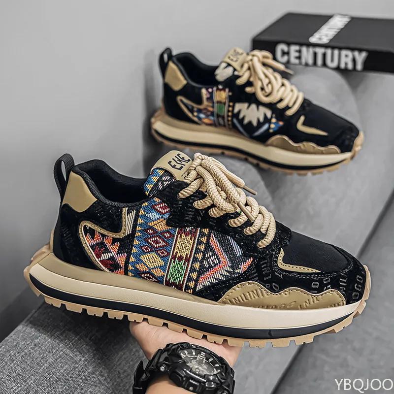 Men's Casual Sneakers Trendy Versatile Dad Shoes Fashion Comfortable Lace Up Shoe Low Cut Thick Soled Male Shoes Zapatos Homme