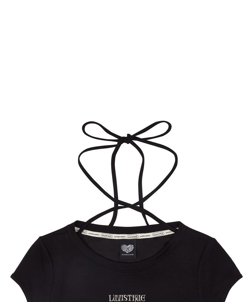 LUVISTRUE Ch Button Layered Tee(Black)