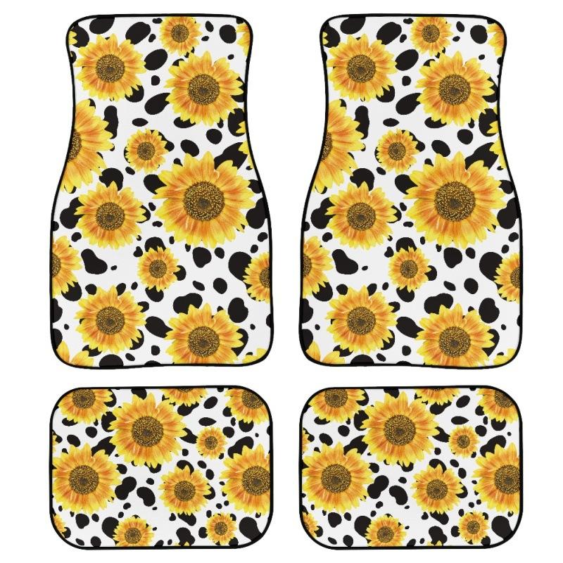 New Car Floor Mat Dustproof And Dirt-Resistant Four-Piece Floor Mat Sunflower