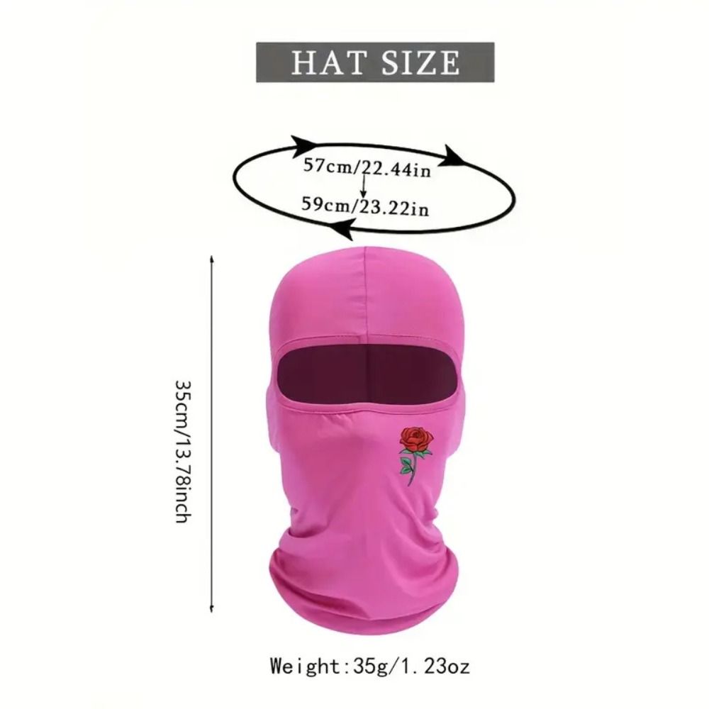 Rose Printed Ski Mask Sun UV Protection Women Men Hood New Head Full Face Mask  Outdoor Cycling