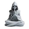 3D Printed Alien Meditation Statue, Zen Desk Decor Ornament, Cute Extraterrestrial Figurine for Home Office, Sci Fi Gift