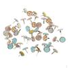 100 Pieces Assorted Metal Mini Brads Paper Craft Fasteners for Cardmaking DIY