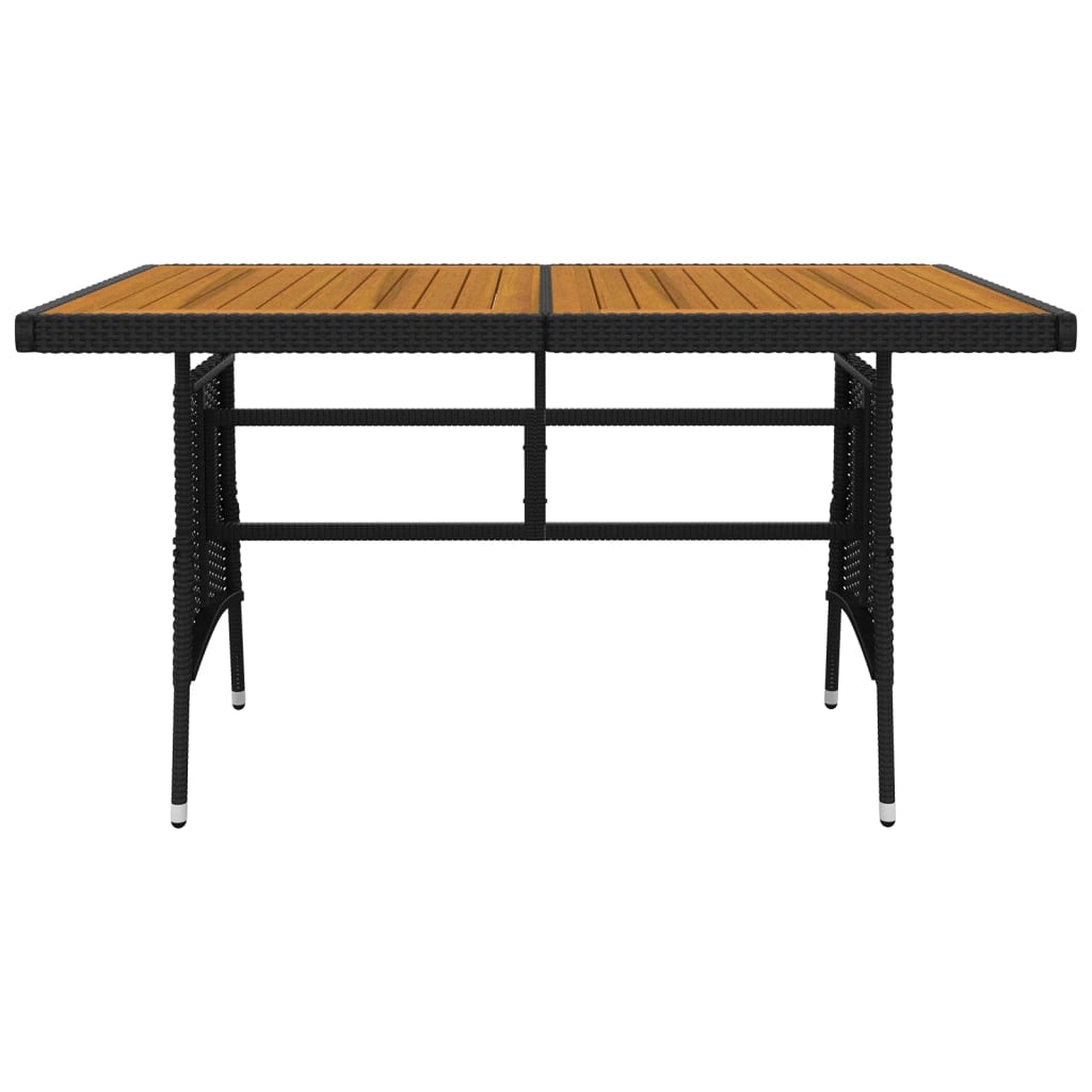 5 Piece Garden Dining Set Poly Rattan Black