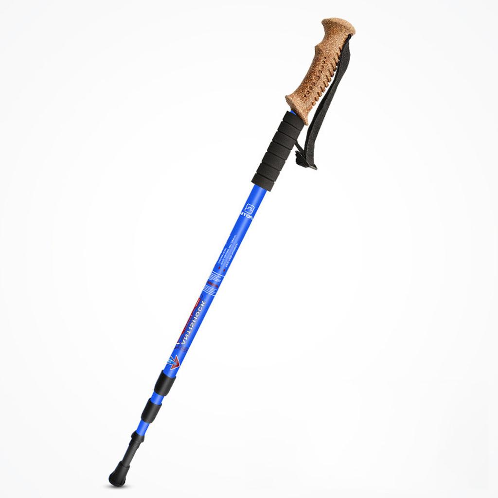 Outdoor Travel Trekking Cane with Straight Handle Aluminum Alloy Trekking Cane Easy To Stretch and Retract Hiking Cane