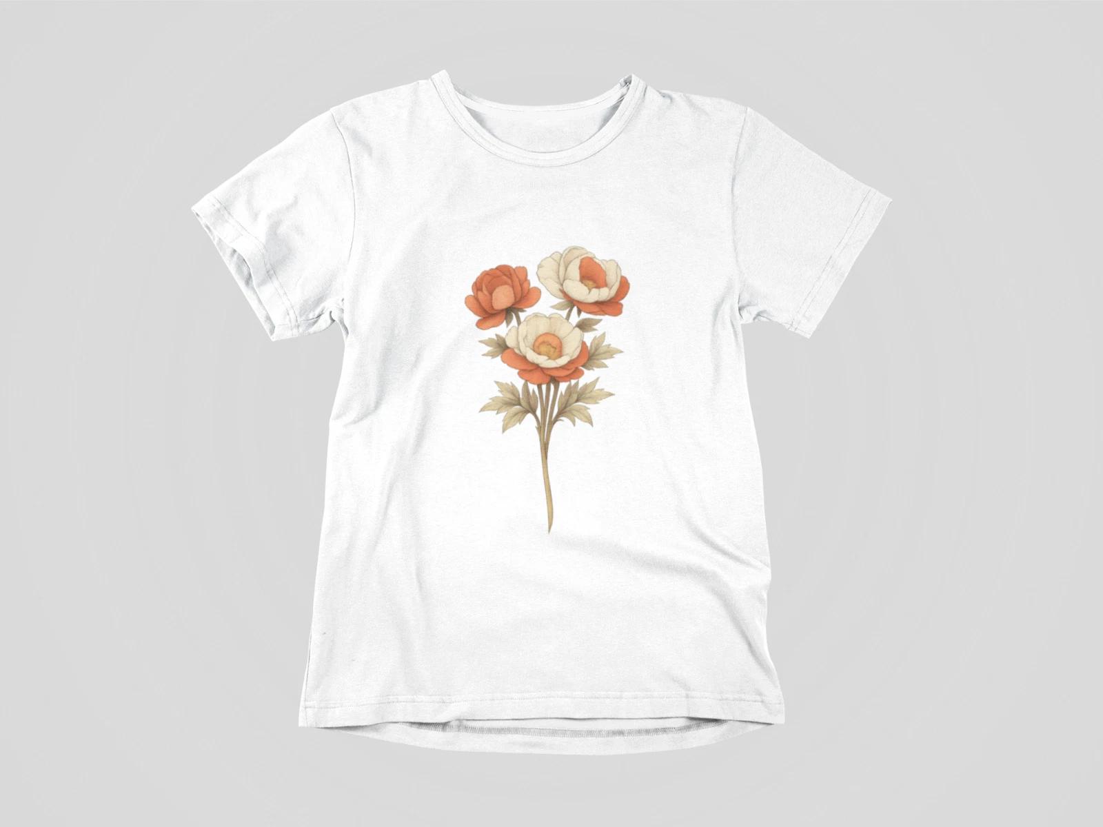 Botanical Flower T-Shirt | Vintage Floral Graphic Tee | Nature Illustration Shir L