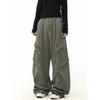 Women's Green Y2k Cargo Jeans Baggy Harajuku Aesthetic Denim Trousers Vintage Jean Pants Japanese 2000s Style Clothes