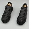 Fashion Luxury Trend Designer Men's Charm Black Rhinestones Lace Up Platform Causal Shoes Male Flats Moccasins Sports Walking Sneakers