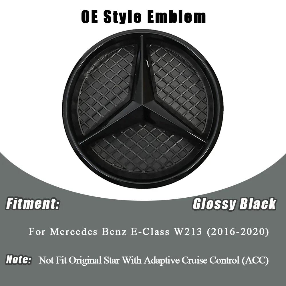

For Mercedes Benz 3D Mirror For Mercedes Benz E-Class W213 2016-2020 E200 E250 E300 Front Grille Star Emblem Logo Glossy Black A