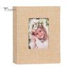 Portable Photo Album Linen Cover Picture with Front Window 100 Photos Durable 4x6 Slip-in Book for Wedding Vacation Family Baby Pictures