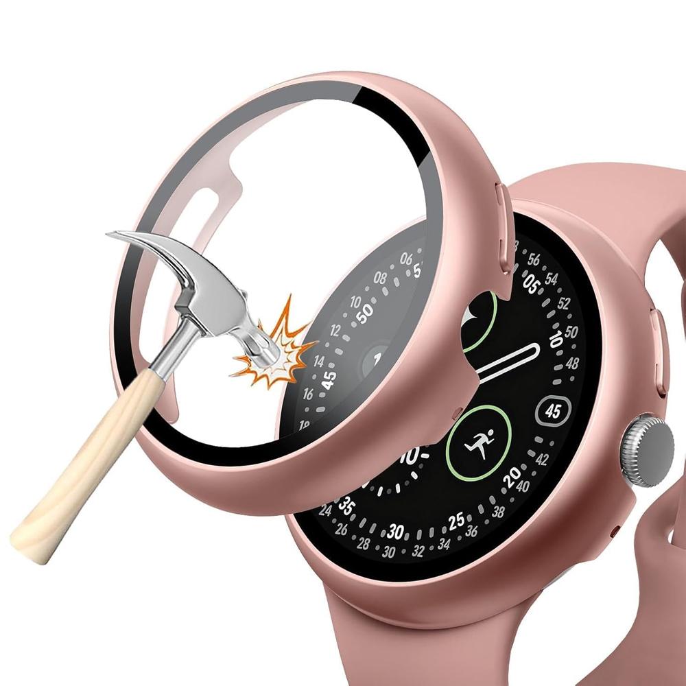 Etui z Ochroną Ekranu do Google Pixel Watch 4 41mm 45mm Twarde PC Ochronny HD Hartowane Szkło Zderzak Cover do Google Watch 4