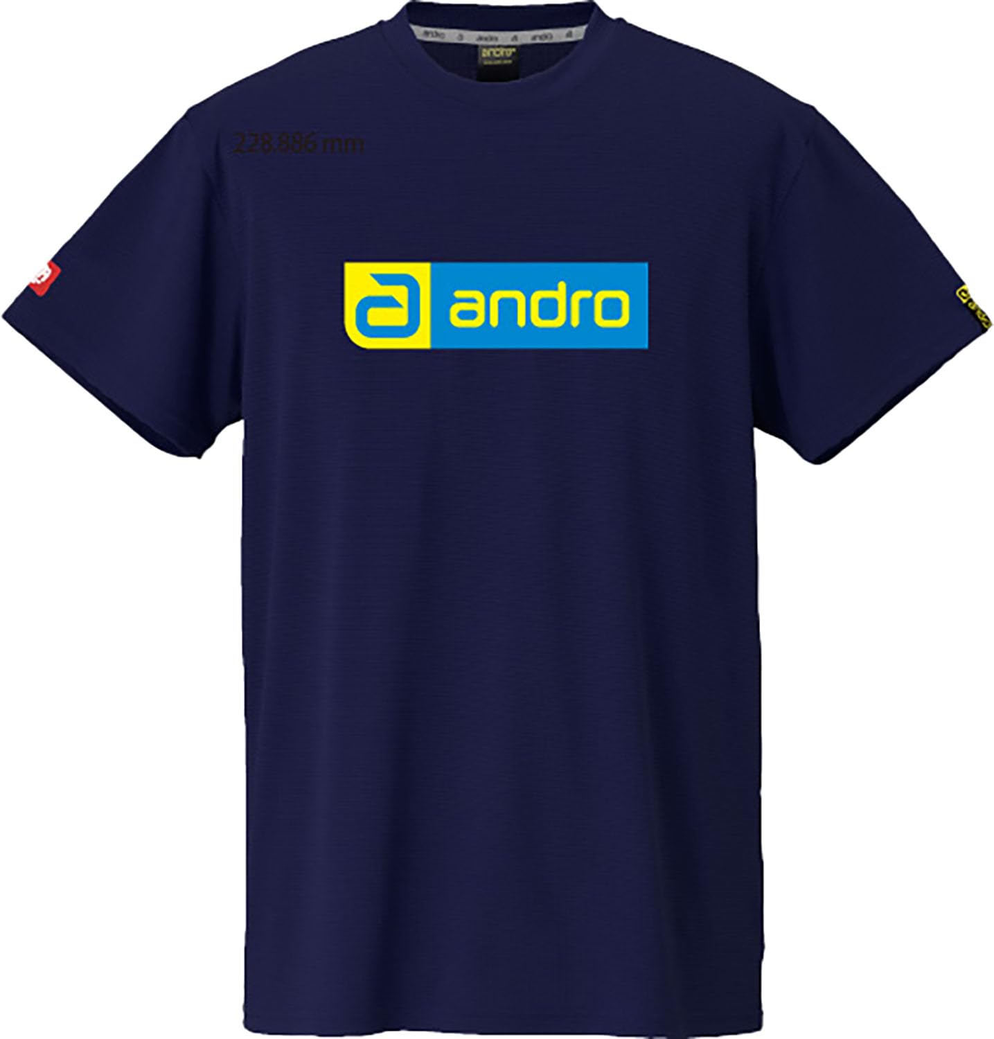 

Andro Table Tennis Game Table Tennis Unisex Napa Deo Navy x XS Shirt, J.T.T.A (Japan Association) Approved, T-Shirt, CB, Cyan,