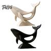 Healing Ocean Style Art Minimalist Hollow Whale Figurine, 3D Printed Matte Animal Sculpture for Unique Housewarming Gifts Home Office Desk Decor,