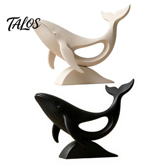 Healing Ocean Style Art Minimalist Hollow Whale Figurine, 3D Printed Matte Animal Sculpture for Unique Housewarming Gifts Home Office Desk Decor,