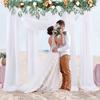 2 Panels Stretch Yarn Wedding Arch Drapes 29.53 X 236.22 In Ceremony Hanging Cloth  Birthday Party