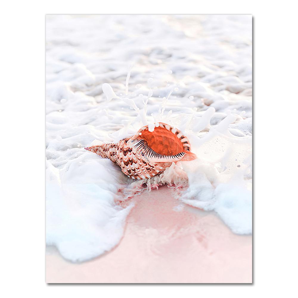 Pink Sea Beach Shell Pineapple Hammock Nordic Posters And Prints Wall Art Canvas PaintingWall Pictures For Living Room Decor