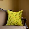 Golden Branches square Jacquard Pillow Cover for Sofa Office Waist Cushion Cover Home Decorative Pillowcase