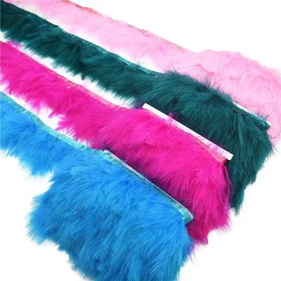 1 Meter Marabou-Federn Quaste Fransenbesatz Truthahnfeder Band Kleidung Nähen DIY Bekleidungszubehör Hochzeitsdekoration