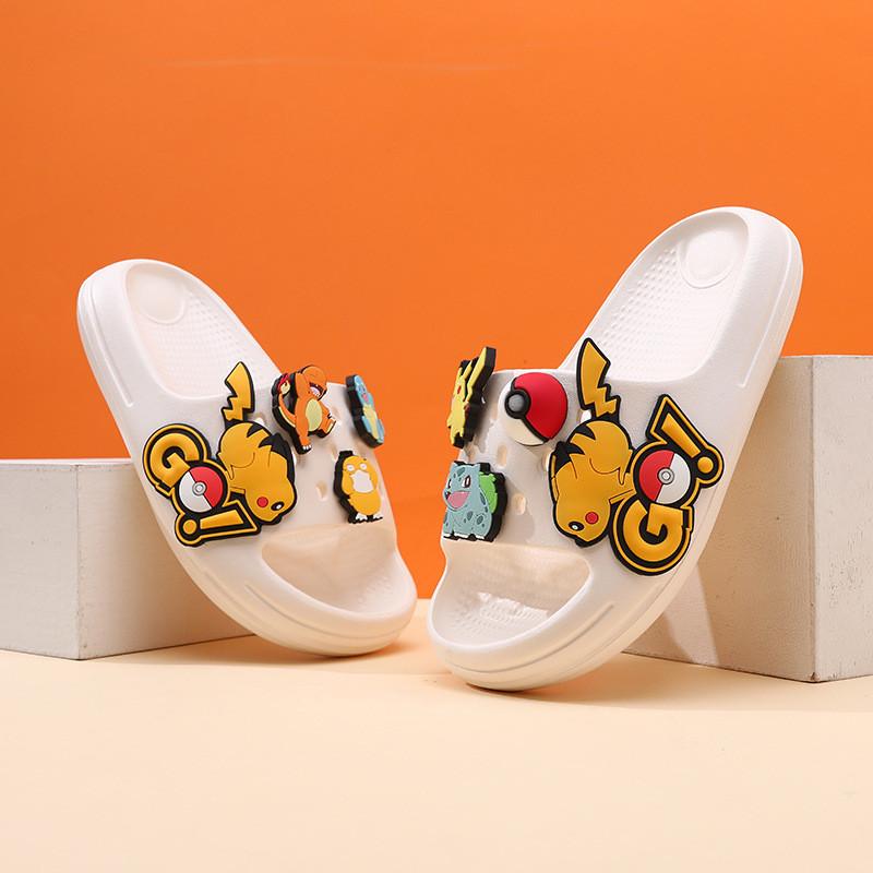 Adorables Pantoufles Pikachu pour Enfants Respirantes Antidérapantes Été Intérieur Maison Chaussures