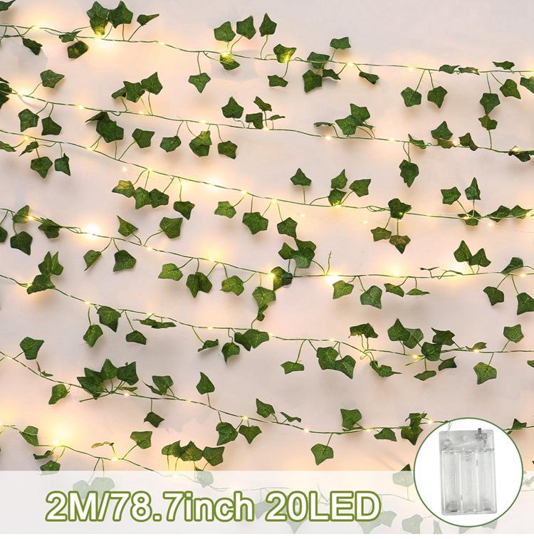 

Цветок зеленый лист гирлянды искусственная лоза гирлянда на батарейках рождественская елка гирлянда свет для прополки домашний декор