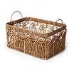 Storage Basket with Handles ImitationRattan Woven Organizer Rectangular for Lavatory,