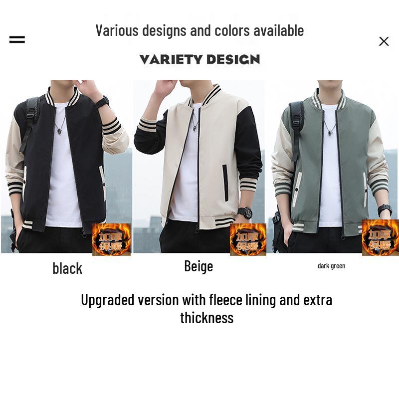 2022 Spring/Autumn Men's Korean Style Casual Stand Collar Baseball Jacket