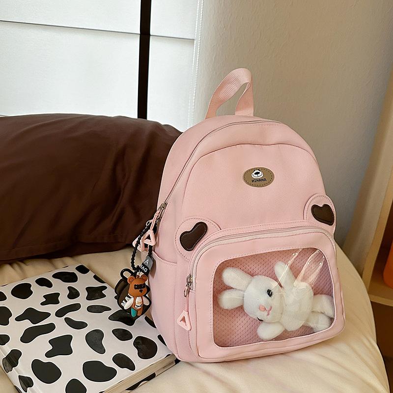 Schoolbag New Large Capacity Cute Cartoon Shoulder Bag Versatile Girl Pain Bag Casual Fashion Girls Transparent Backpack