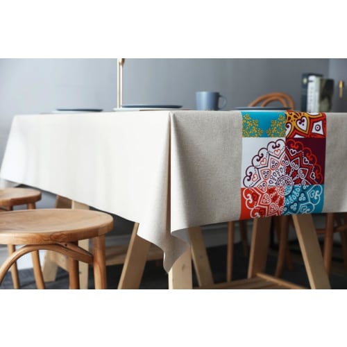KOUMAKI Vinyl Tablecloth, PVC Table Cover for Long Tables, Water-Repellent, Stylish, Nordic Design, Waterproof, Oil-Proof, Stain-Resistant, Durable, H