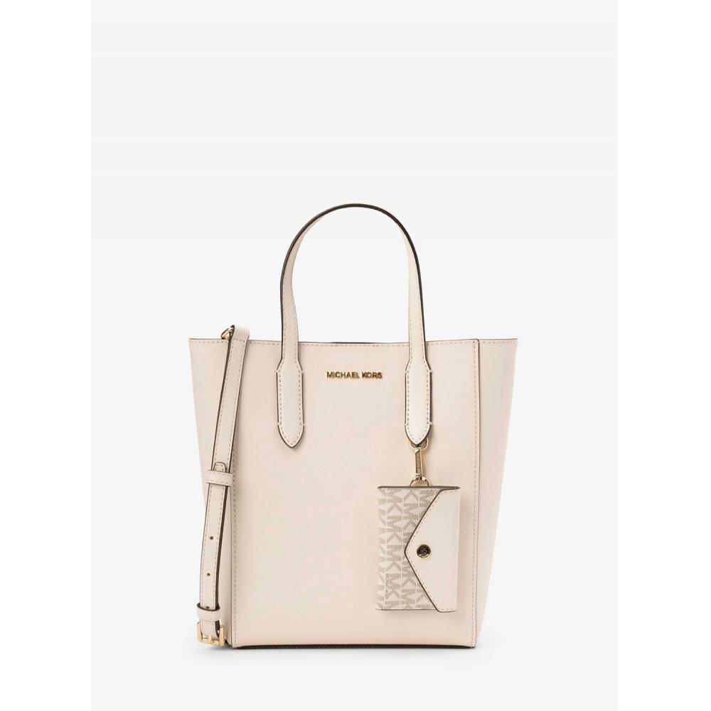 

Michael Kors Vincent Tote With Card Case Attached Small 35f4g2vt5t2171 Light Cream F