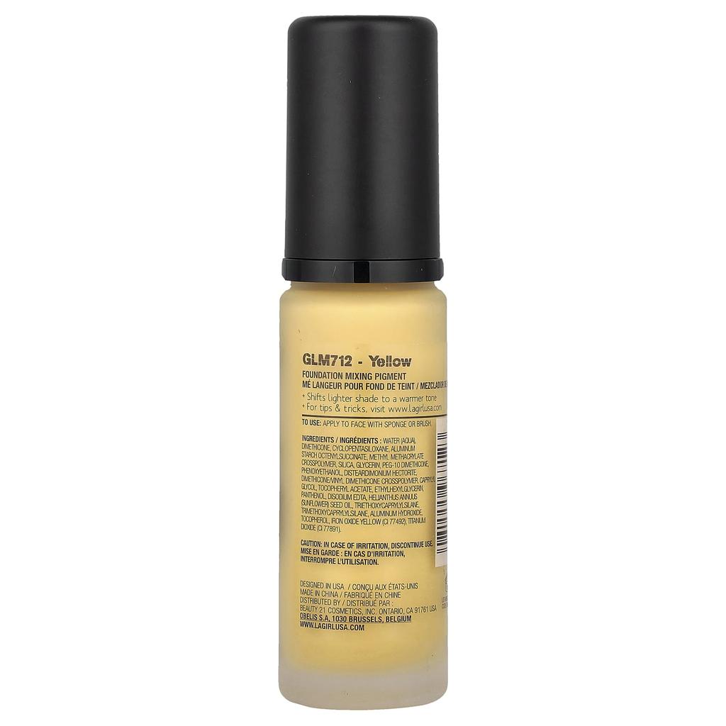 L.A. Girl, PRO.color Foundation Mix Pigment, GLM712 Yellow, 30ml (1fl oz)