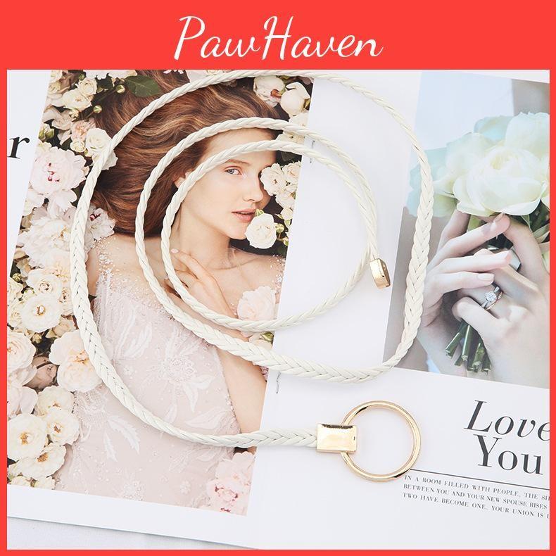 Weave Rope Waist Round Buckle Knotted Tassel Waist Chain Women Waist Gift Belt