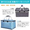Hiro World Trade Cooler Cooler Polka Dot Large Capacity 32L Polka Bag, Box, Basket, Picnic, Insulated, Foldable, (Blue Dot)