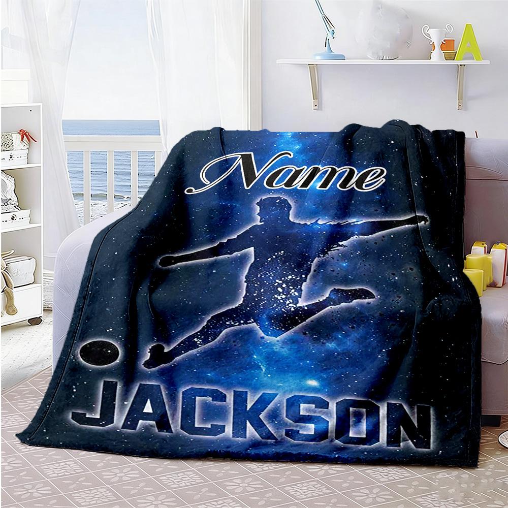 Play Soccer77 Personalized Text Blanket Cozy Personalized Blanket Warmthful Decor Perfect for Living Room Home Decor Office Chair Nap
