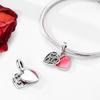 Original 925 Silver Charm Bead Heart Lovers Valentine's Day Charm Fit Charm Bracelet Pendant Women Jewelry Gift