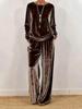 1116 New Women's Clothing, Casual Round Neck Pullover, Long Sleeves and Trousers, Velvet Multi-color Women's Suit.