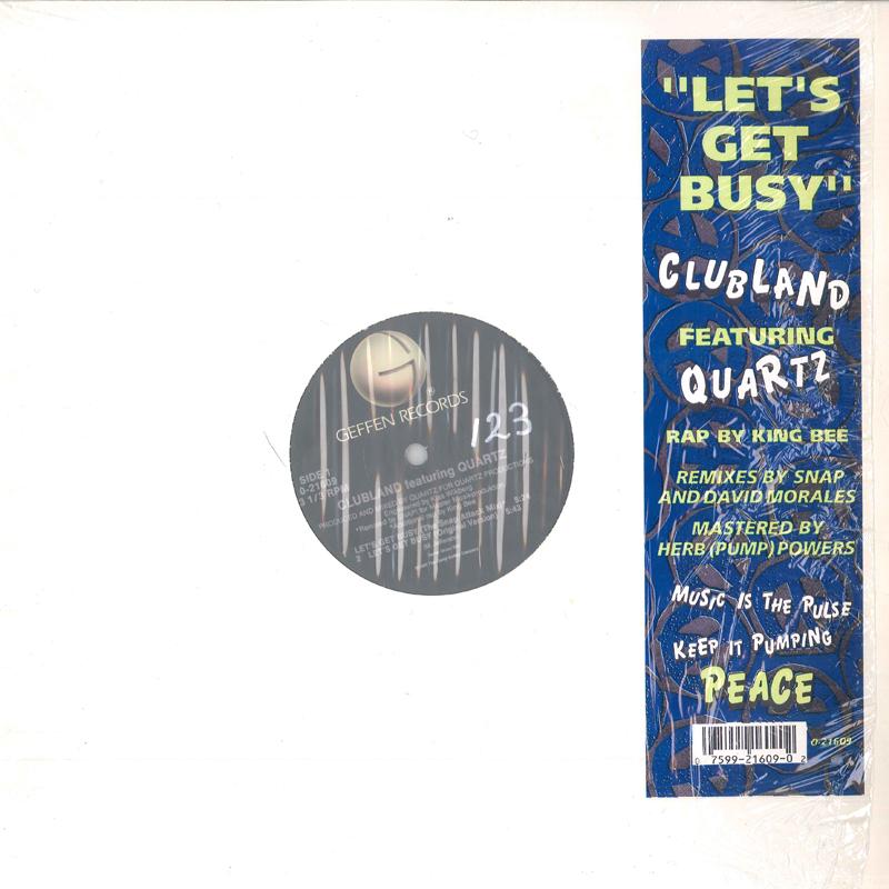 

12inch Record CLUBLAND QUARTZ Lets Get Busy 021609 GEFFEN 1990 US Dance Electronica Used